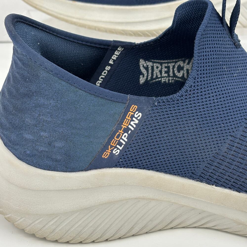 Skechers Slip Ins Sneakers Mens Size 11.5 Blue Hands Free Ultra Flex Smooth Step - Picture 5 of 10